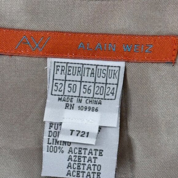 Alain Weiz Womens Floral Silk Blouse lined Lace Trim Ruffle size 20w beige - Picture 3 of 14